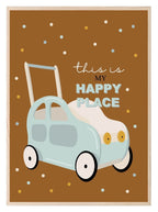 Vintage Happy Place Print | Nursery Wall Art - Larosier Prints