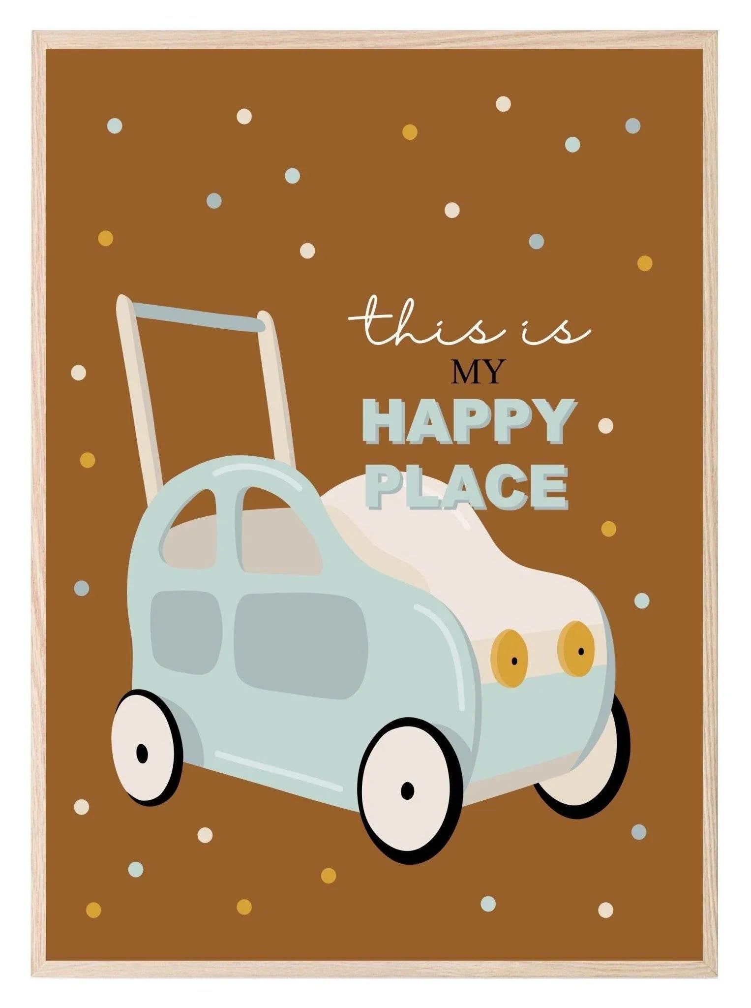Vintage Happy Place Print | Nursery Wall Art - Larosier Prints