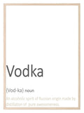 Vodka Definition Print | Fun Wall Art - Larosier Prints