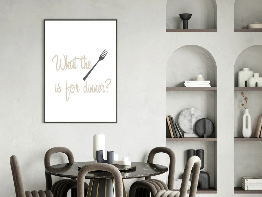 What The FORK Is For Dinner Print | Fun Kitchen Wall Art - Larosier Prints