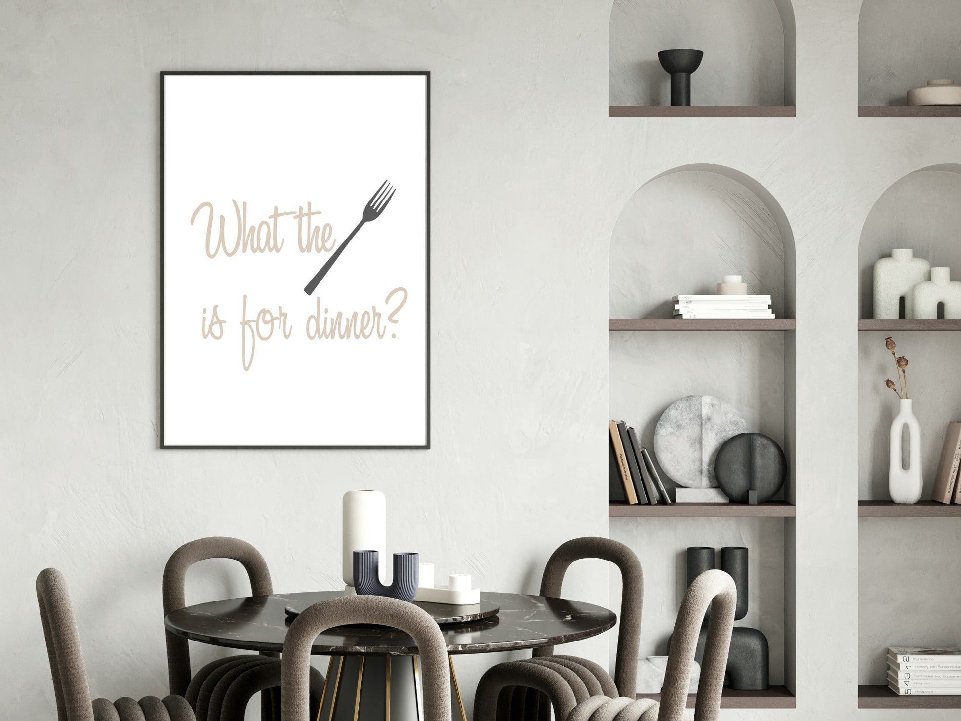 What The FORK Is For Dinner Print | Fun Kitchen Wall Art