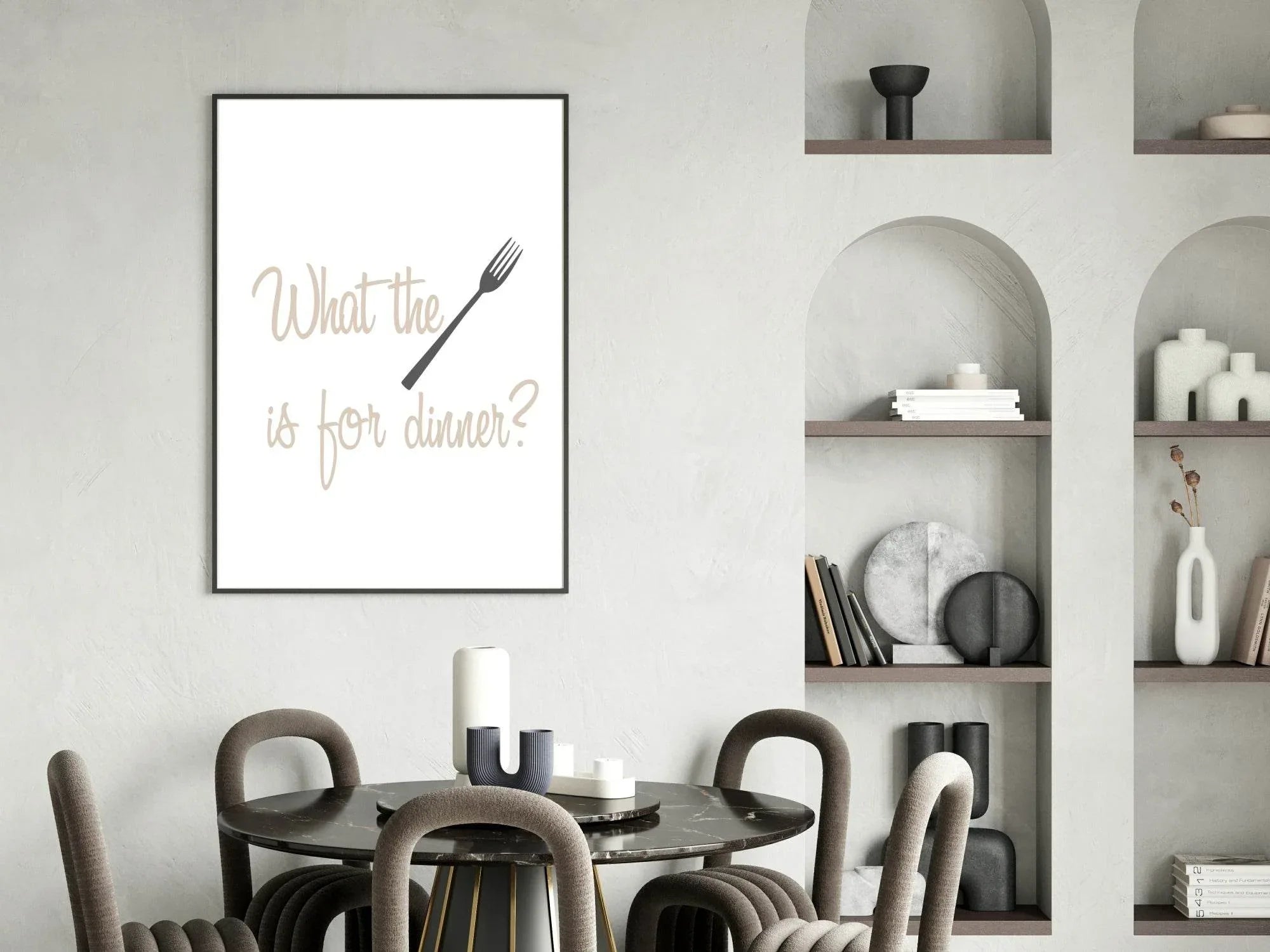What The FORK Is For Dinner Print | Fun Kitchen Wall Art - Larosier Prints