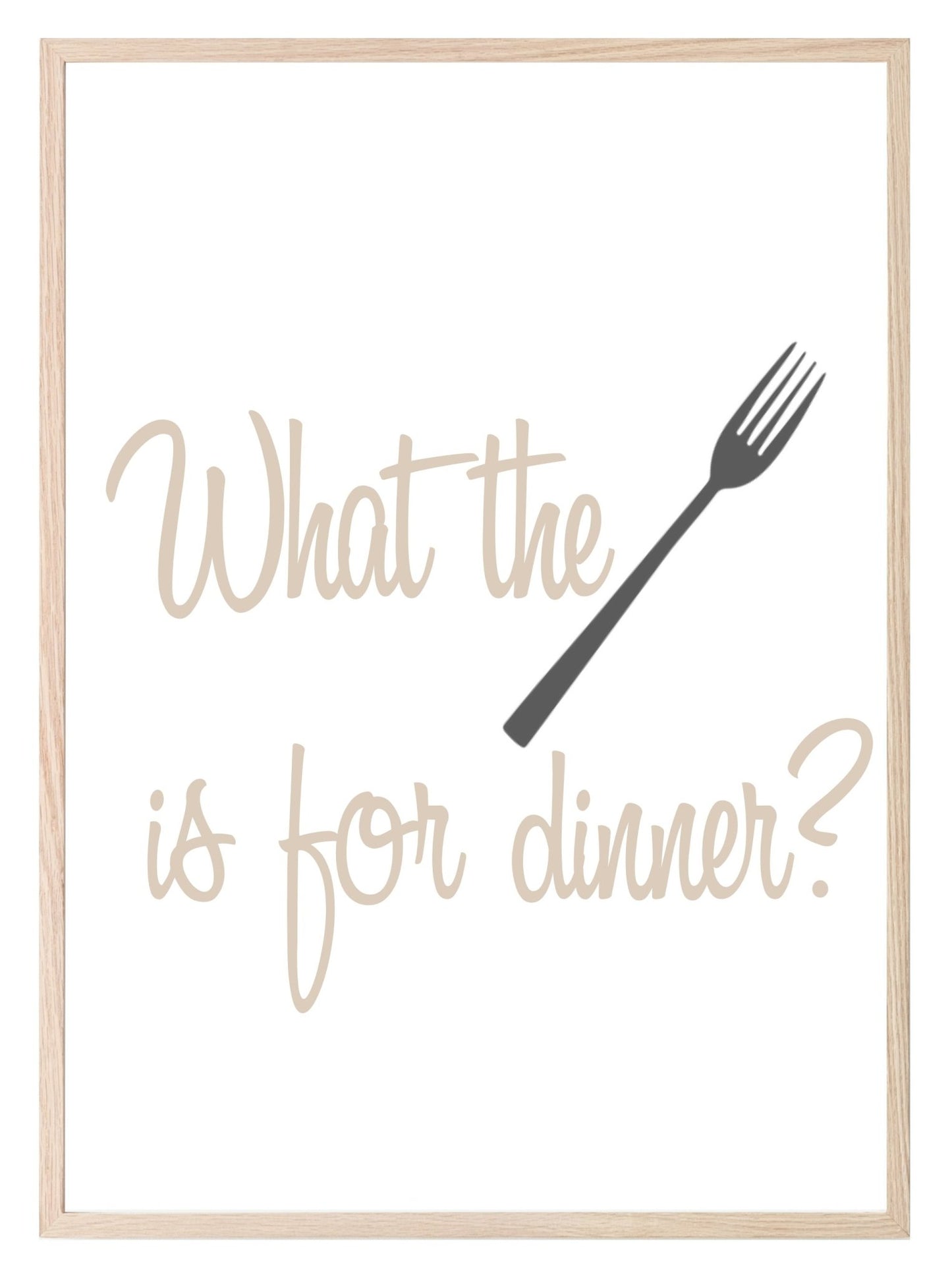 What The FORK Is For Dinner Print | Fun Kitchen Wall Art