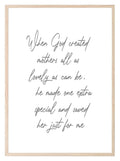 When God Created Mothers Print | Family & Love Wall Art - Larosier Prints