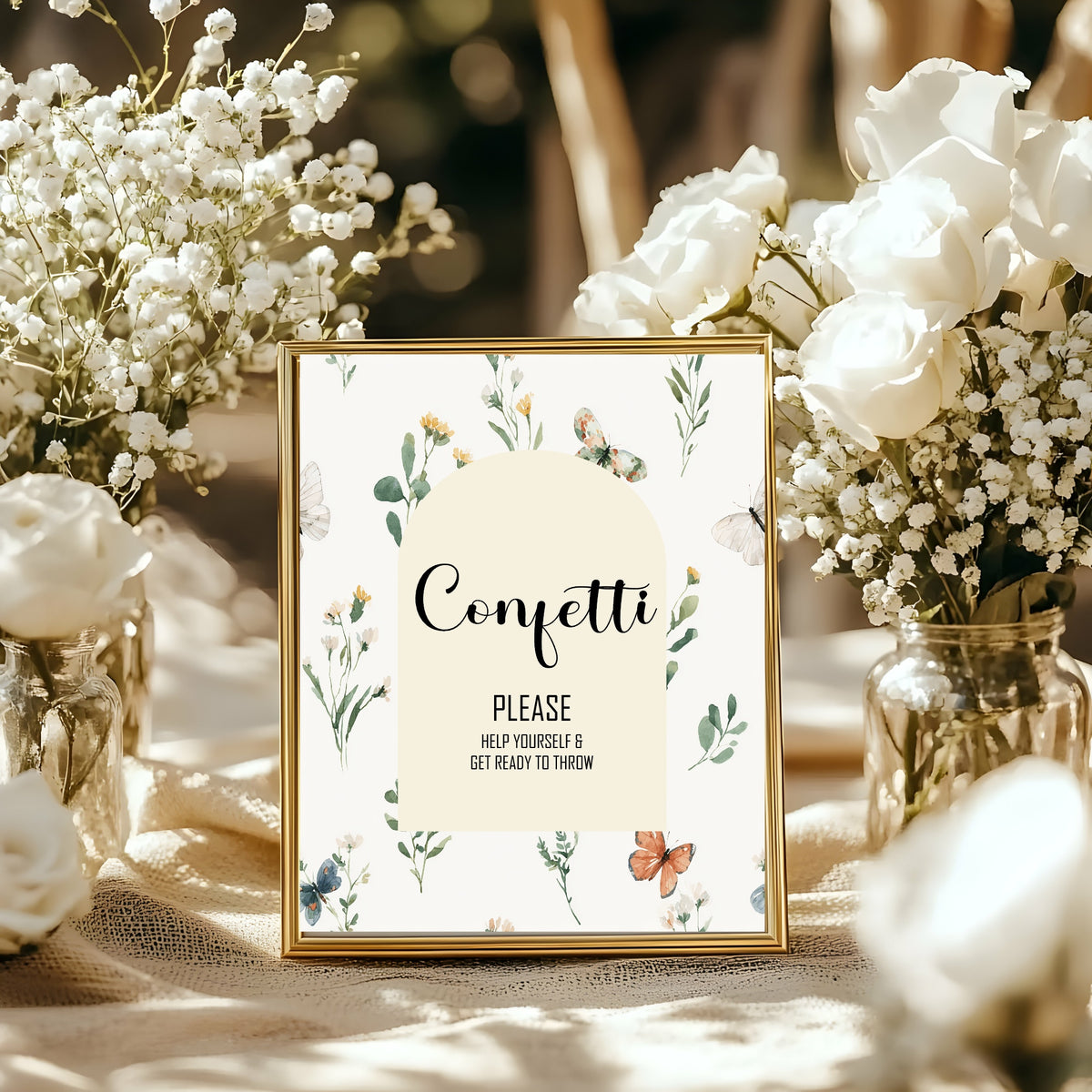 Wildflowers Wedding Confetti Sign