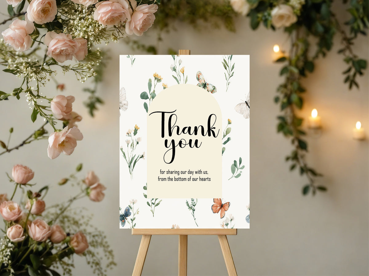 Wildflowers Wedding Thank You Sign