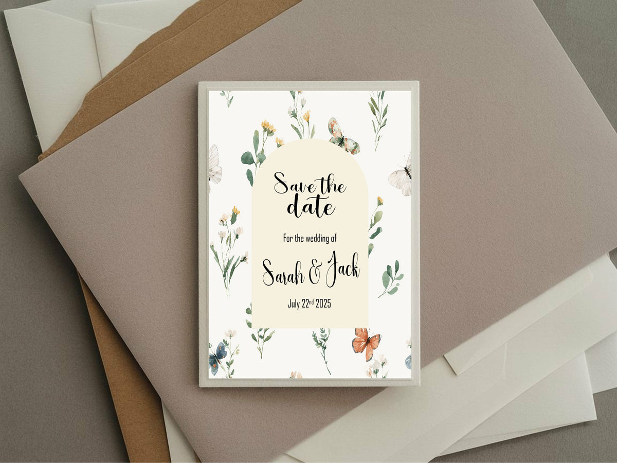 Wildflowers Wedding Save the Date Cards | Pack of 10