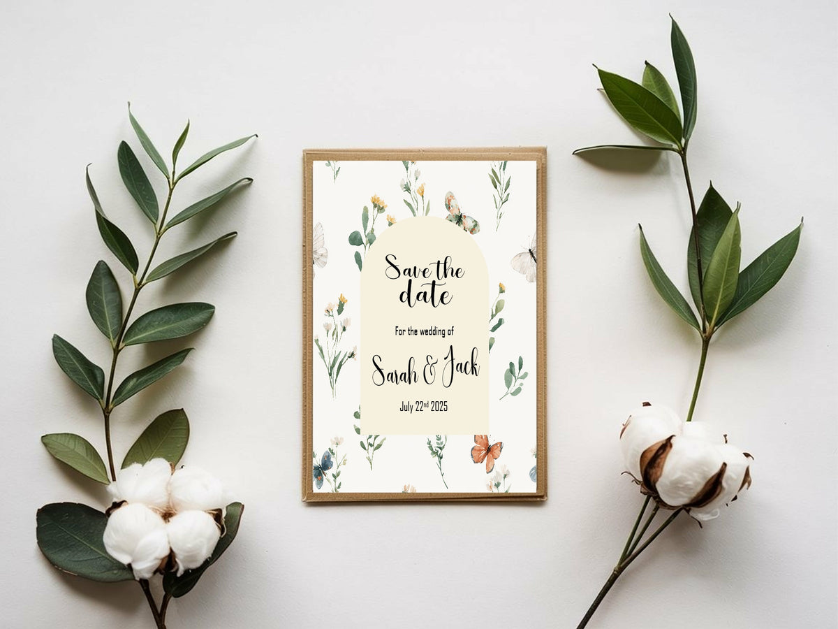 Wildflowers Wedding Save the Date Cards | Pack of 10