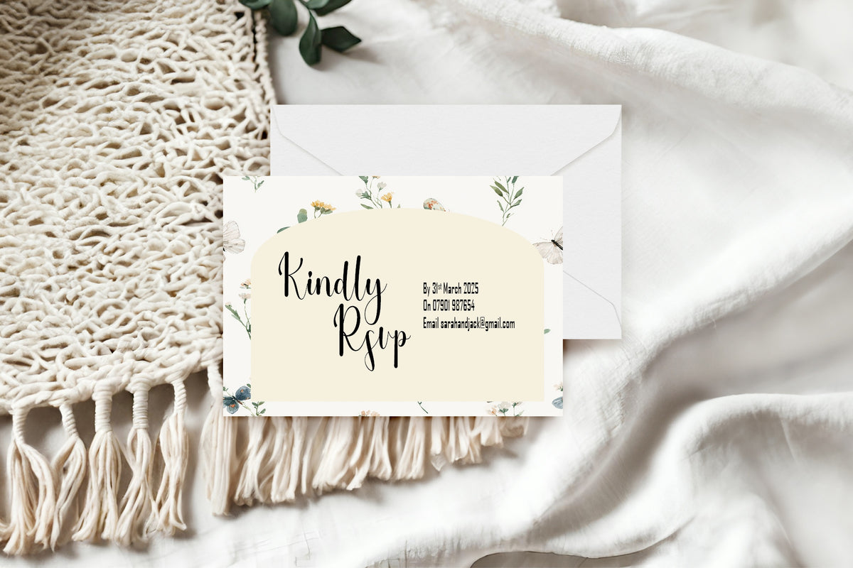 Wildflowers Wedding RSVP Cards | Pack of 10