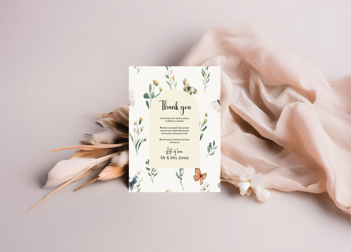 Wildflowers Wedding Thank You Cards | Pack of 10