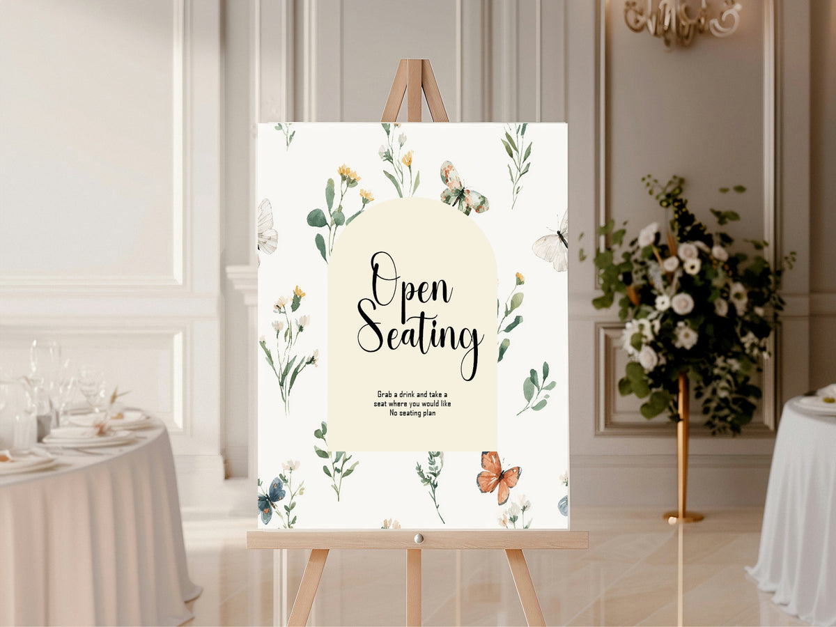 Wildflowers Wedding Open Seating Sign