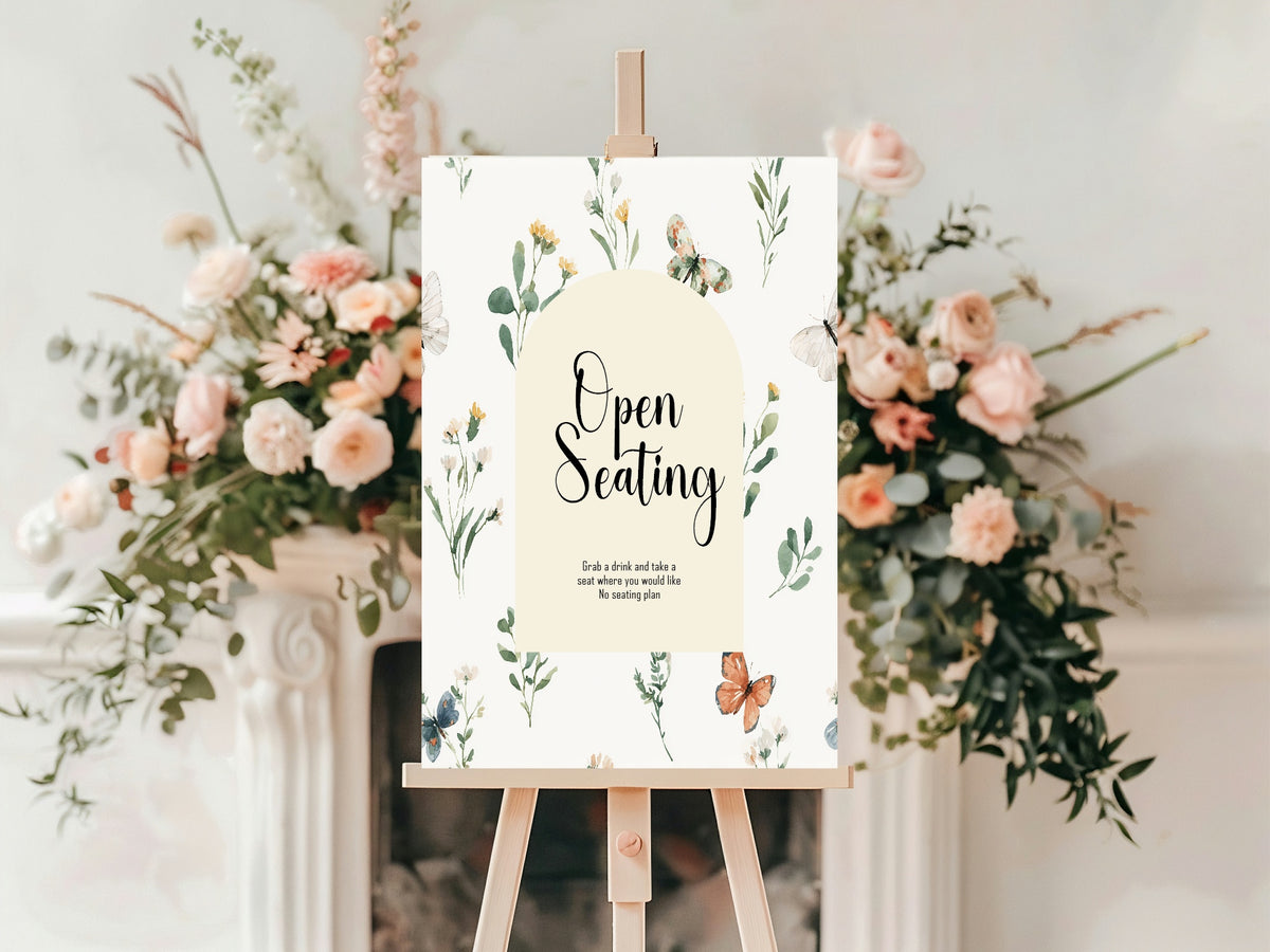 Wildflowers Wedding Open Seating Sign