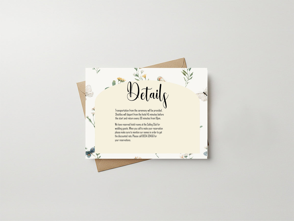 Wildflowers Wedding Enclosure Cards | Pack of 10