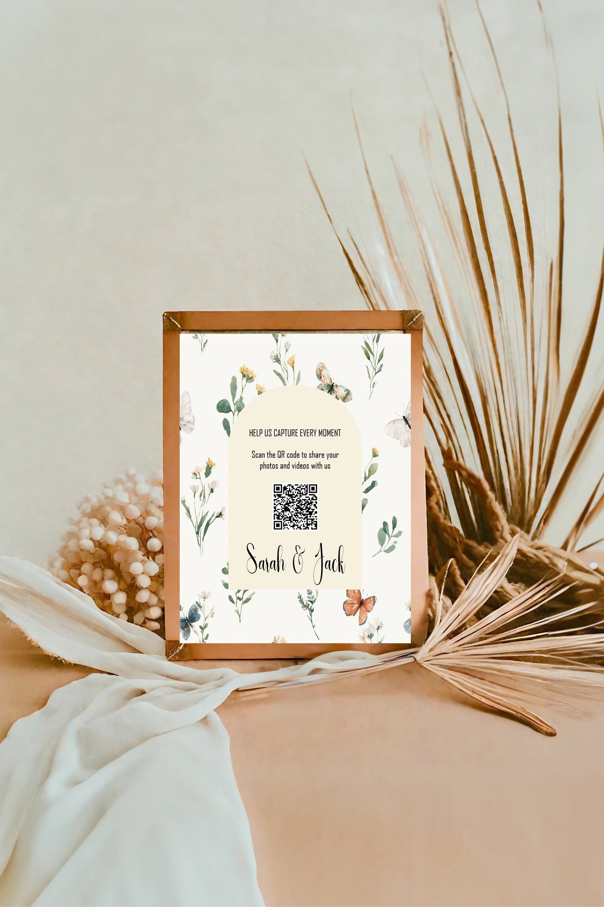 Wildflowers Wedding QR Code Sign