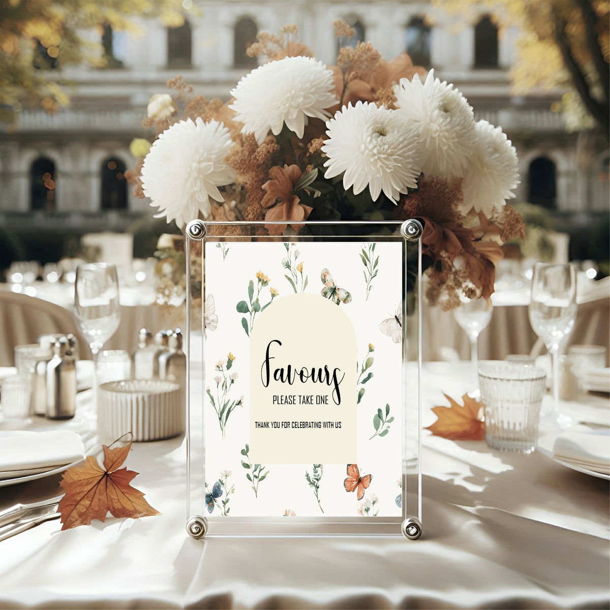 Wildflowers Wedding Favours Sign