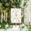 Wildflowers Personalised Wedding Table Numbers