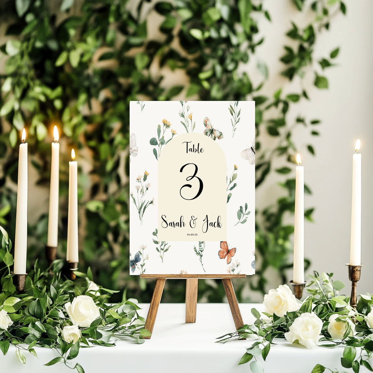 Wildflowers Personalised Wedding Table Numbers