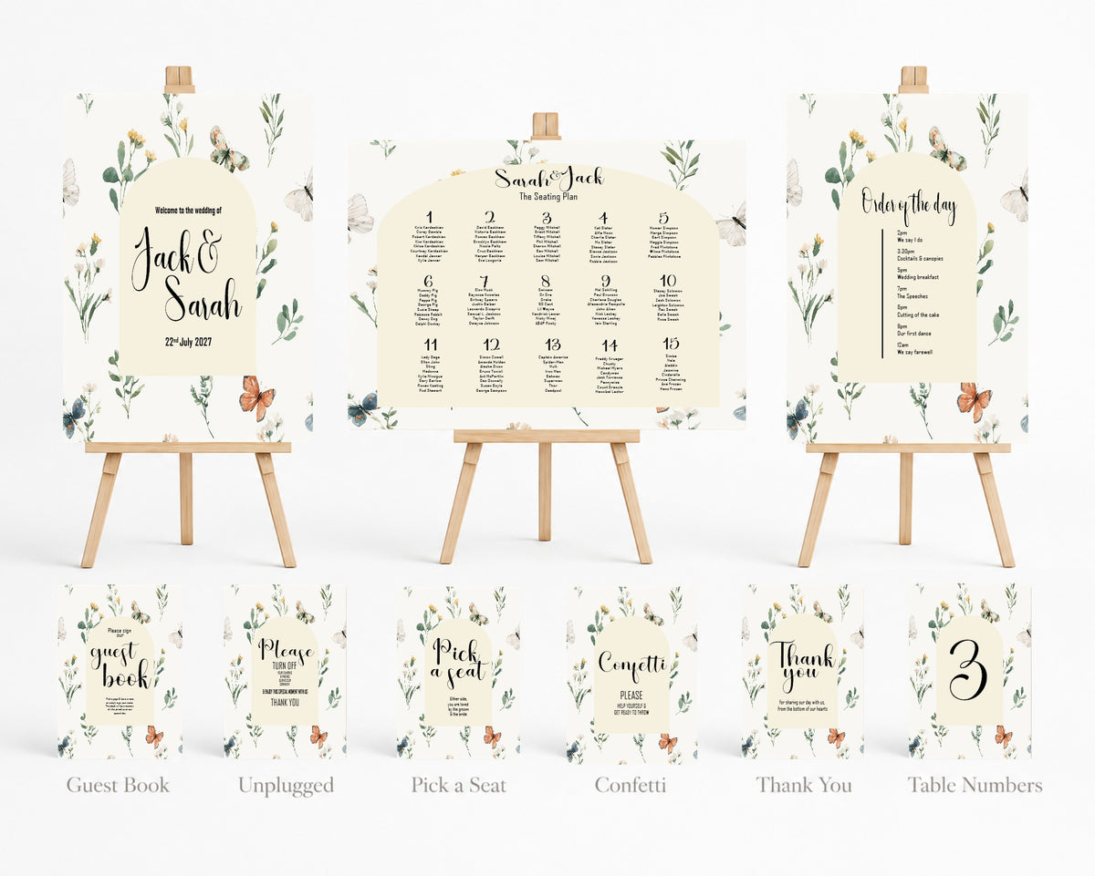 Wildflowers Complete Wedding Sign Bundle