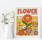 70's Inspired Flower Power Print | Bright Wall Art - Larosier Prints