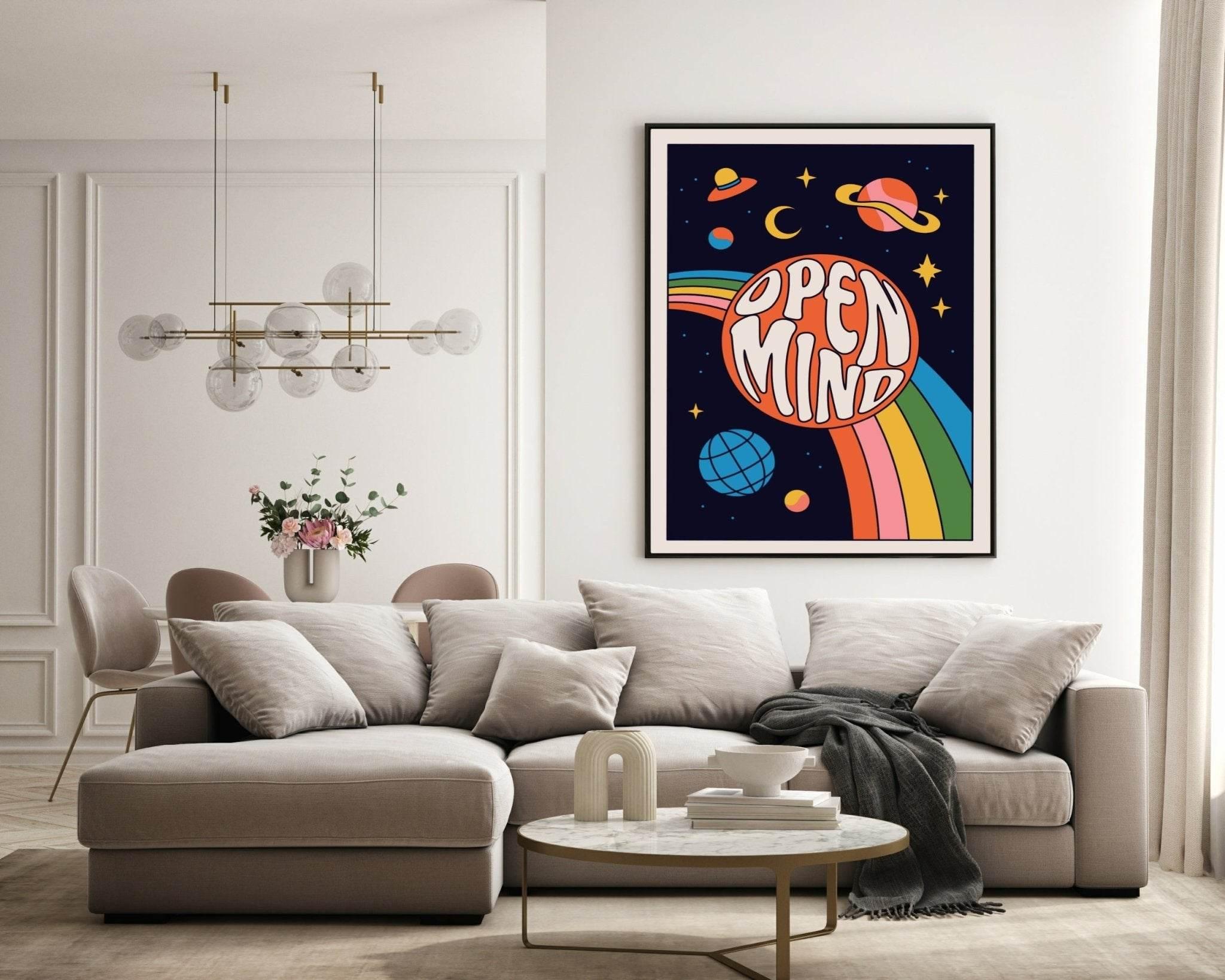 70's Inspired Open Mind Print | Positive Wall Art - Larosier Prints