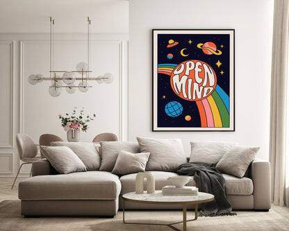 70's Inspired Open Mind Print | Positive Wall Art