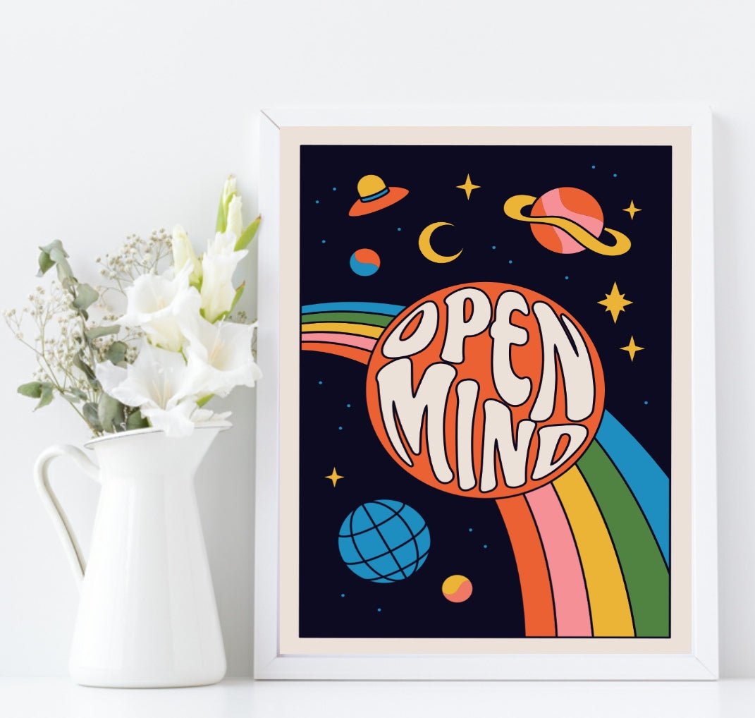 70's Inspired Open Mind Print | Positive Wall Art