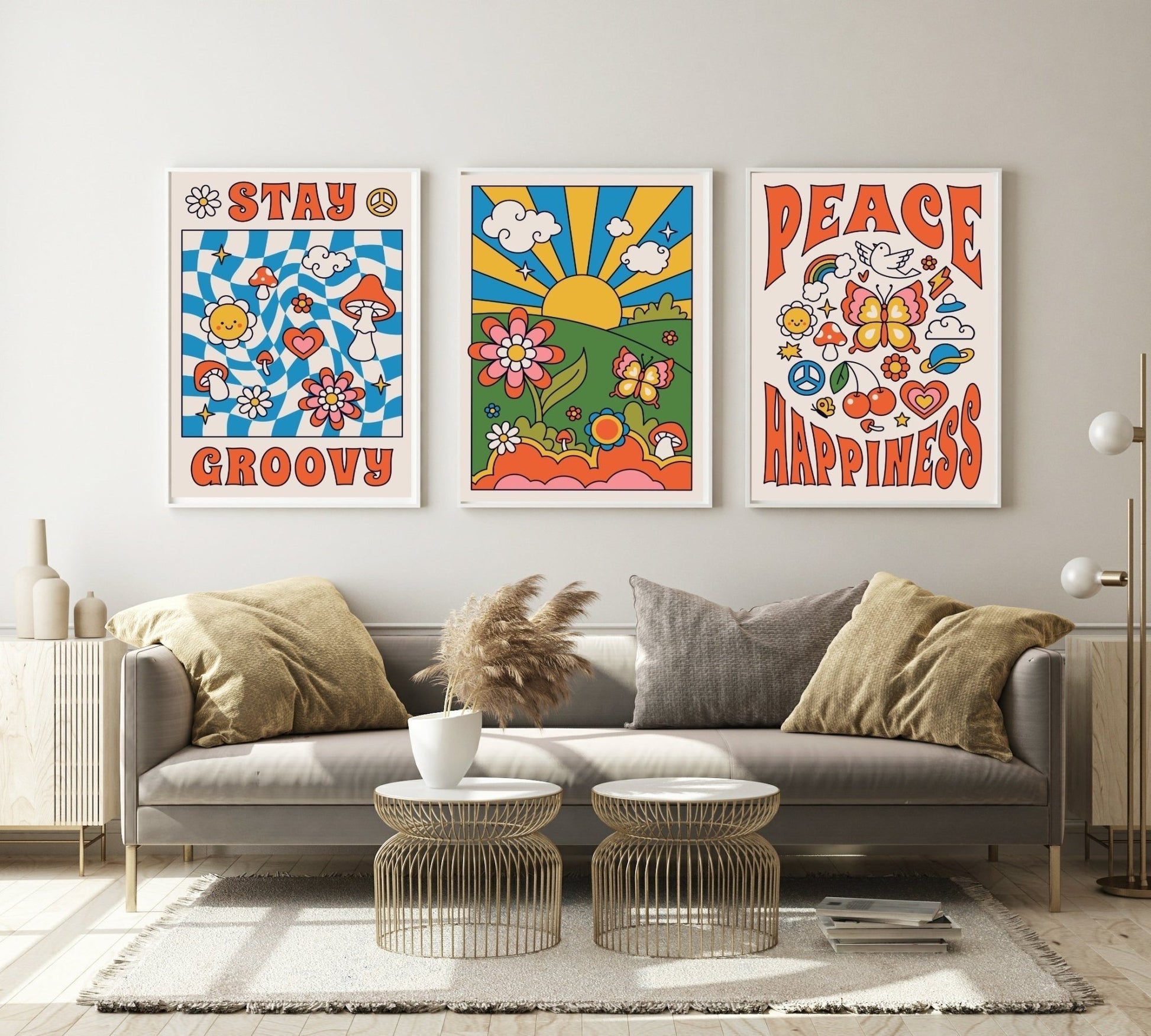 70's Inspired Stay Groovy Print | Fun Bright Wall Art