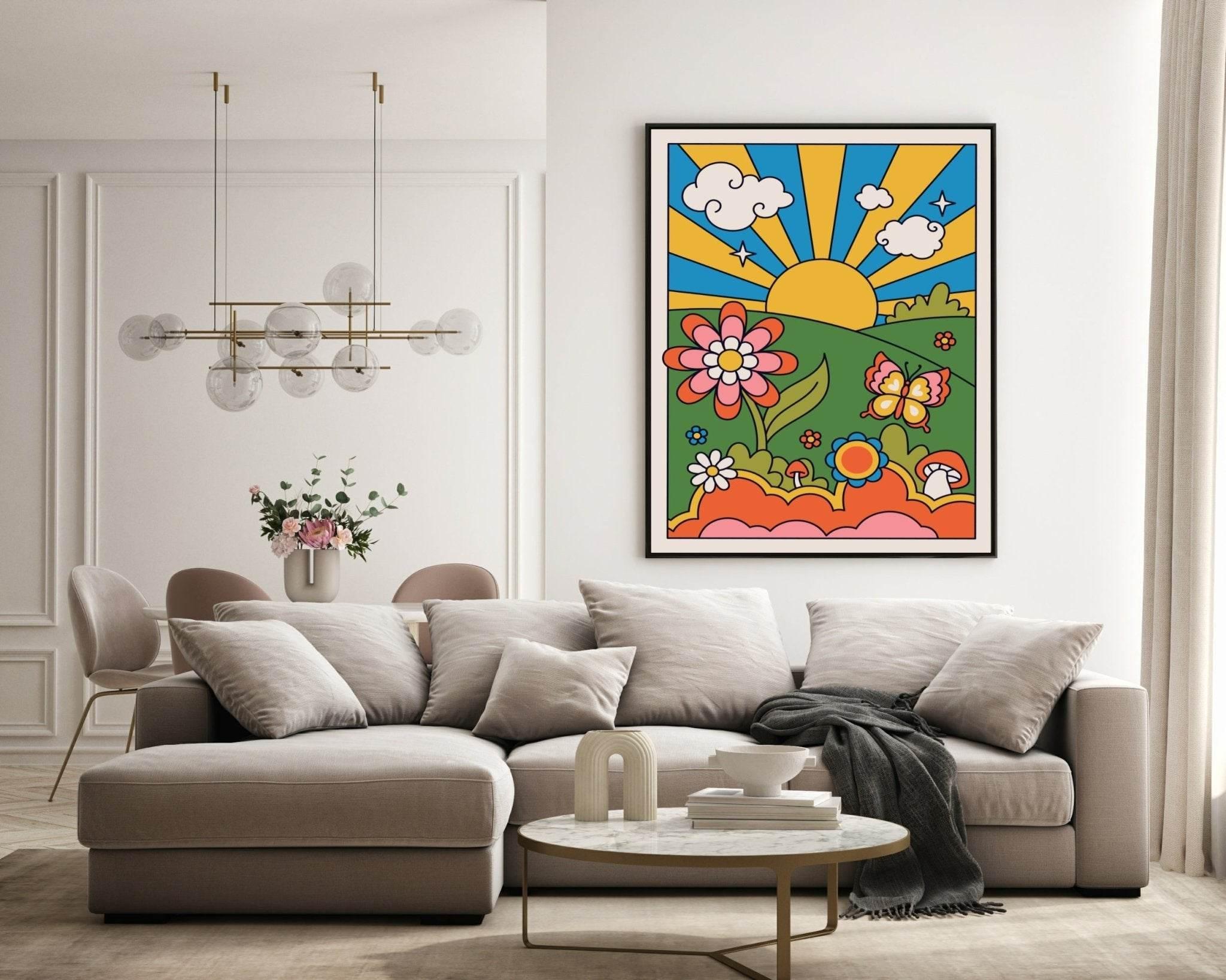 70's Inspired Sunshine Print | Bright Wall Art - Larosier Prints