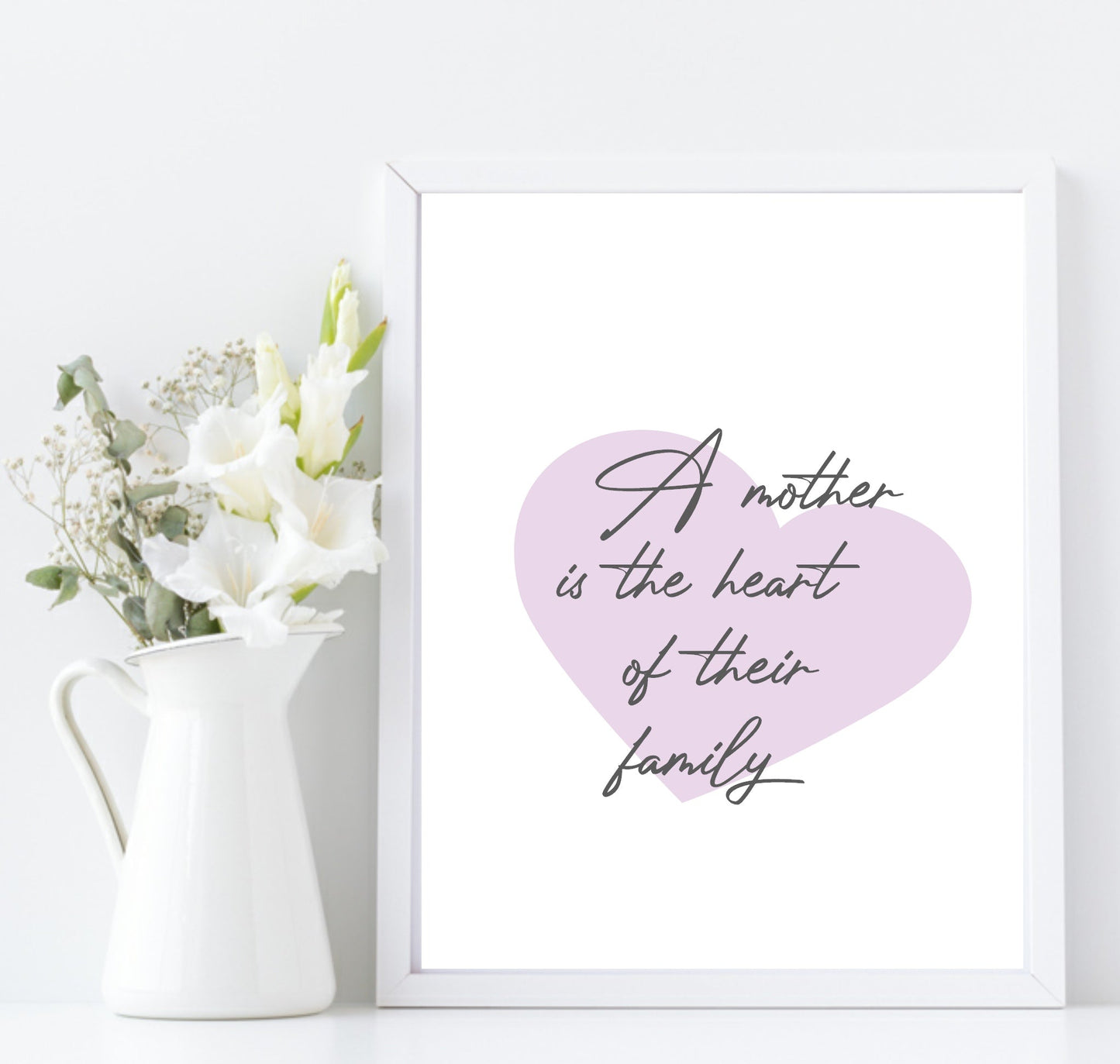 A Mother Is The Heart of Their Family Print | Family Wall Art| Customisable