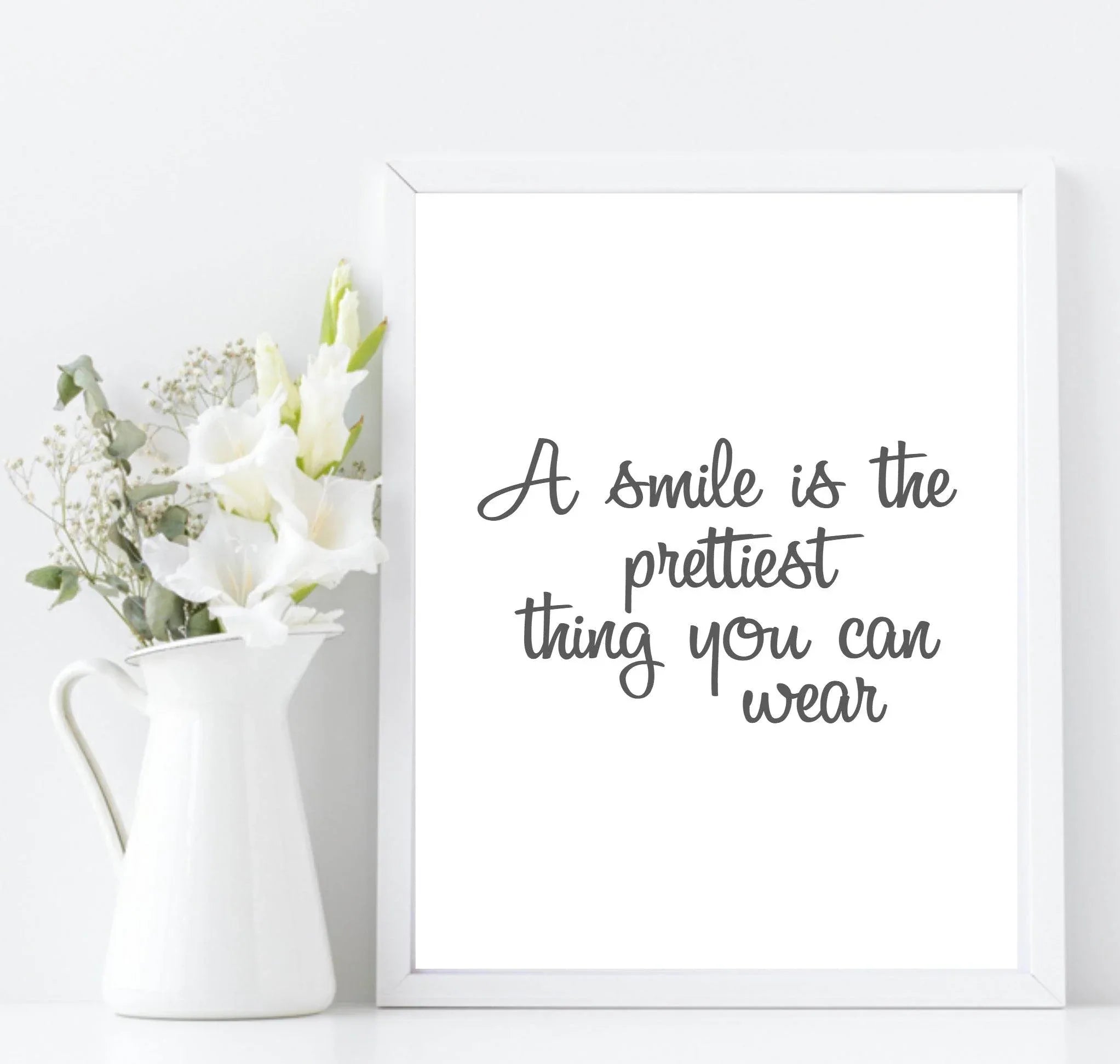A Smile Is The Prettiest Thing You Can Wear Print | Inspirational Fashion Wall Art | Customisable - Larosier Prints