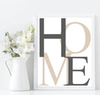 Abstract HOME Print | Beige Wall Art - Larosier Prints