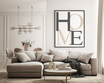 Abstract HOME Print | Beige Wall Art