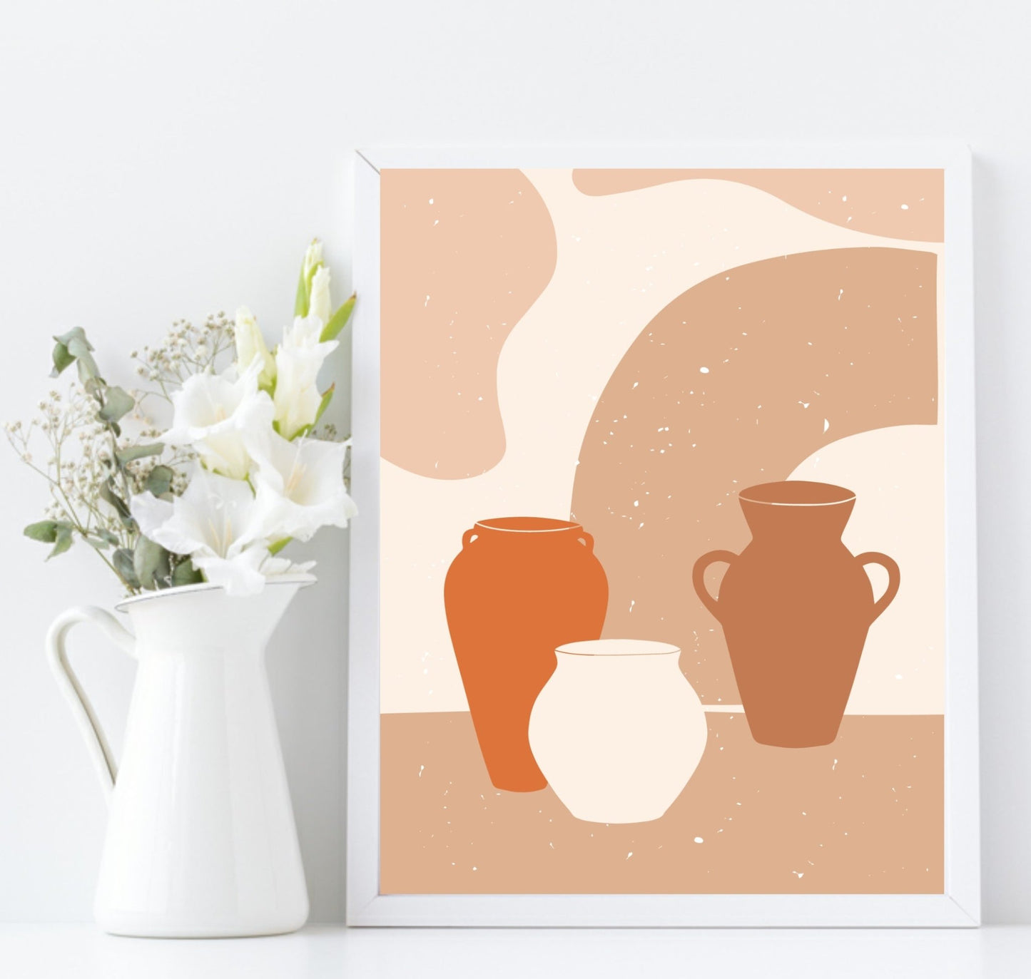 Abstract Jug Art Print | Terracotta Wall Art