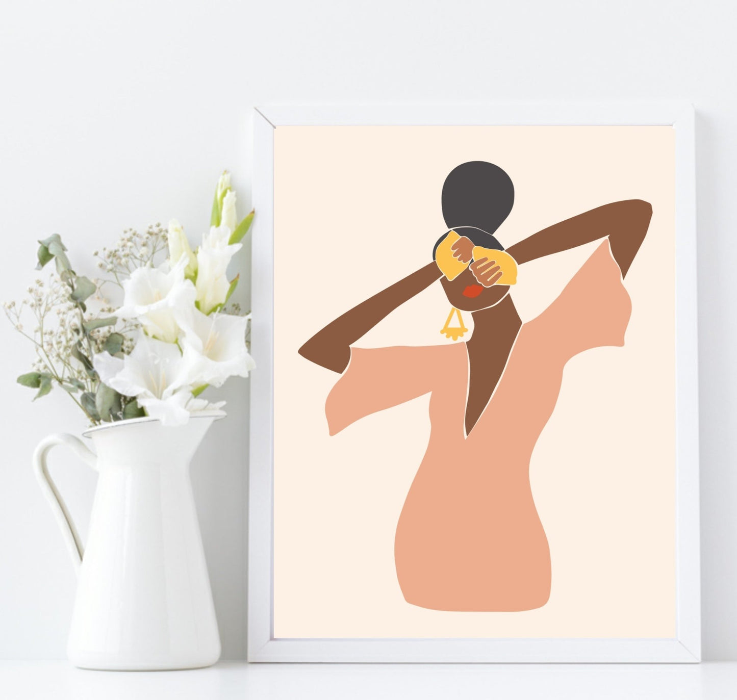 Abstract Lady Print | African Inspired Wall Art Print