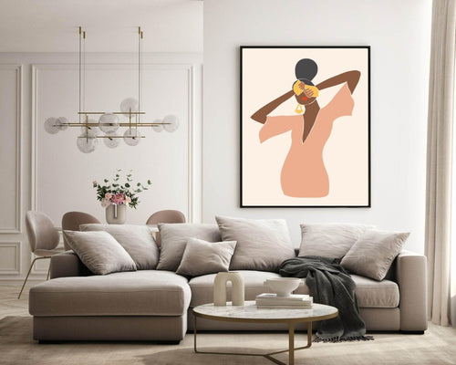 Abstract Lady Print | African Inspired Wall Art Print - Larosier Prints