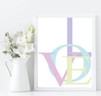 Abstract LOVE Print | Various Colour Options - Larosier Prints
