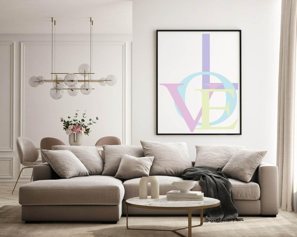 Abstract LOVE Print | Various Colour Options - Larosier Prints