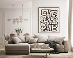 Abstract Maze Print | Monochrome Minimalist Wall Art - Larosier Prints