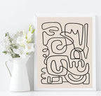Abstract Maze Print | Monochrome Minimalist Wall Art - Larosier Prints