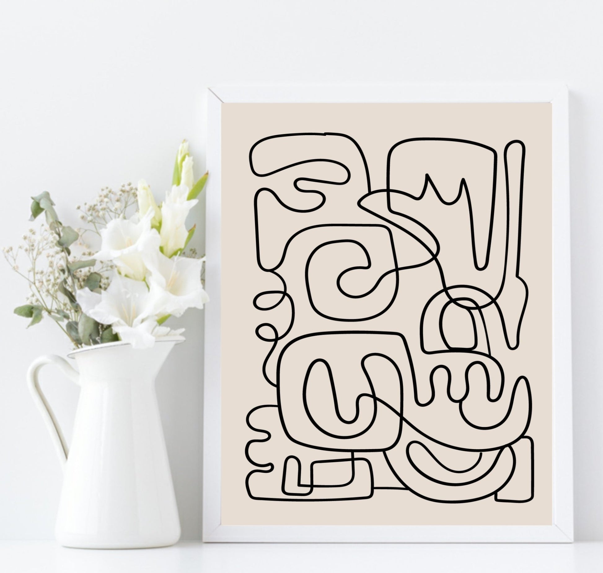 Abstract Maze Print | Monochrome Minimalist Wall Art