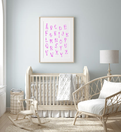 The Alphabet Hearts Print | Nursery Wall Art