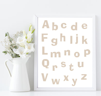 Alphabet Soup Print | Neutral Nursery Play Room Wall Art