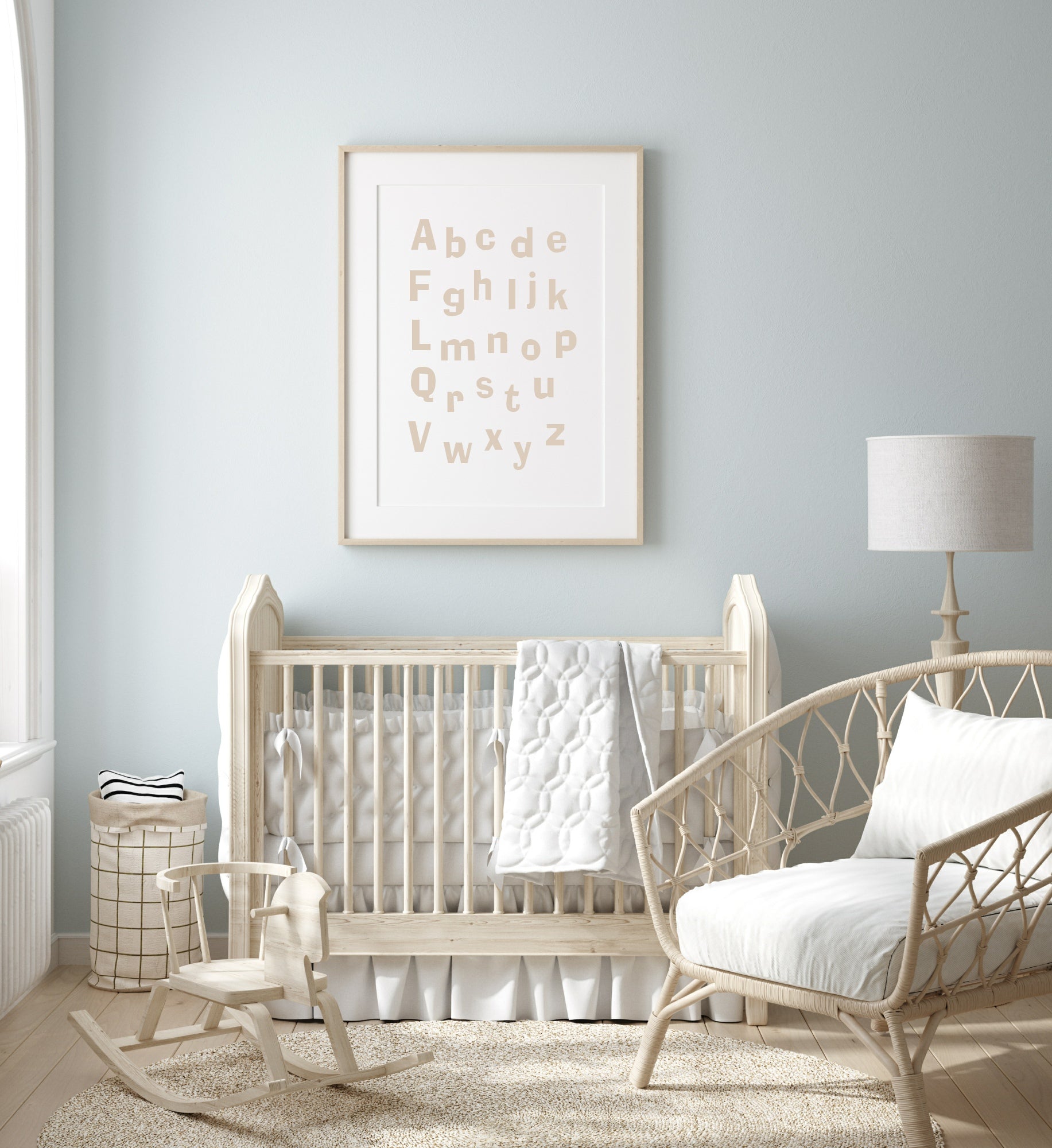 Alphabet Soup Print | Neutral Nursery Play Room Wall Art