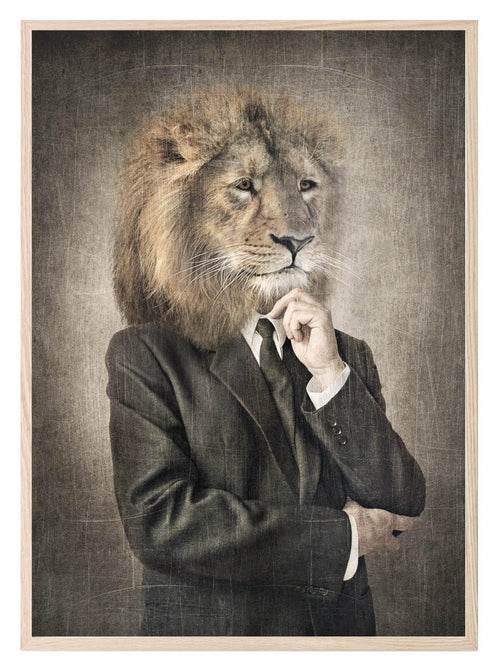 Anthropomorphism Collection Prints | Vintage Style | Animals Dressed Like Humans | Elephant, Dog, Wolf, Lion, Bird - Larosier Prints