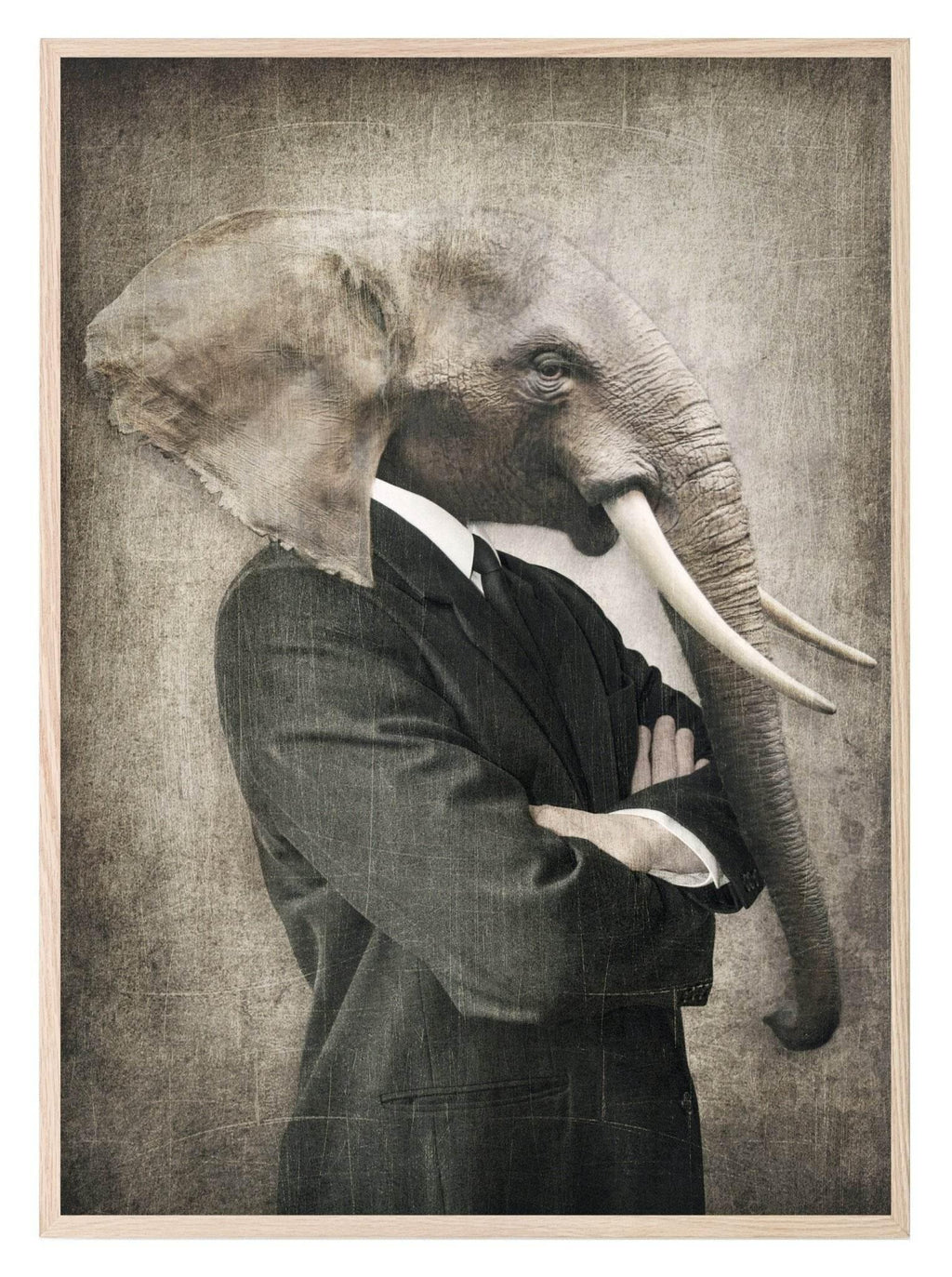 Anthropomorphism Collection Prints | Vintage Style | Animals Dressed Like Humans | Elephant, Dog, Wolf, Lion, Bird - Larosier Prints
