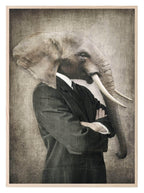 Anthropomorphism Collection Prints | Vintage Style | Animals Dressed Like Humans | Elephant, Dog, Wolf, Lion, Bird - Larosier Prints