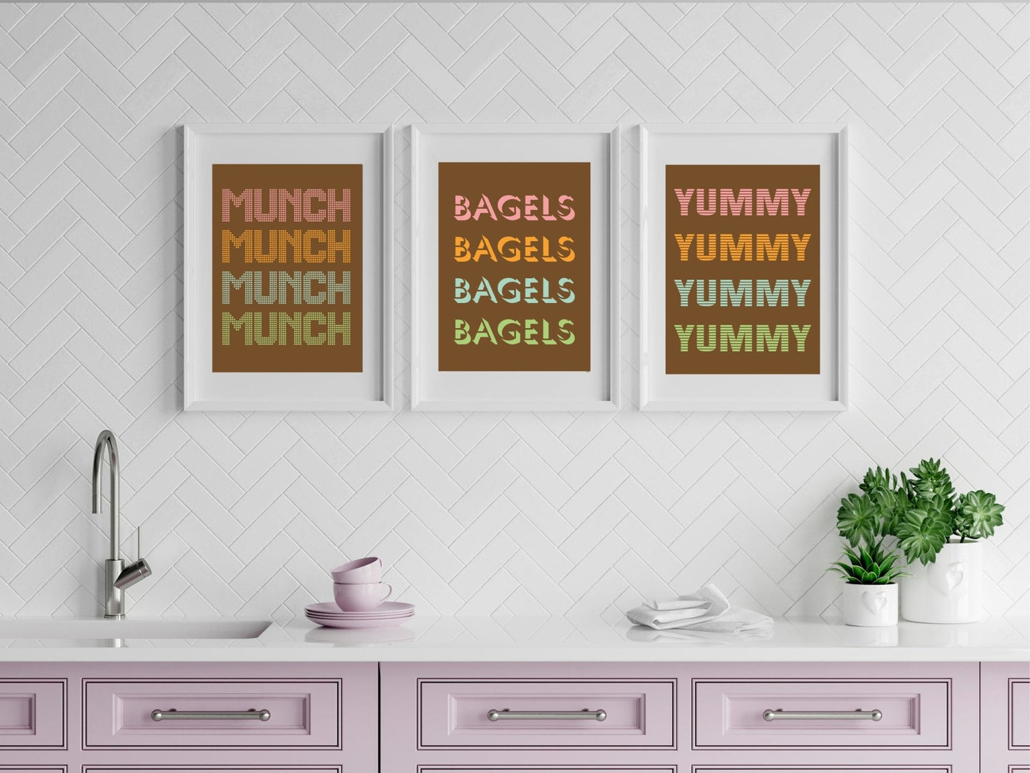 Bagels Bagels Bagels Print | Kitchen, Food & Drink Wall Art