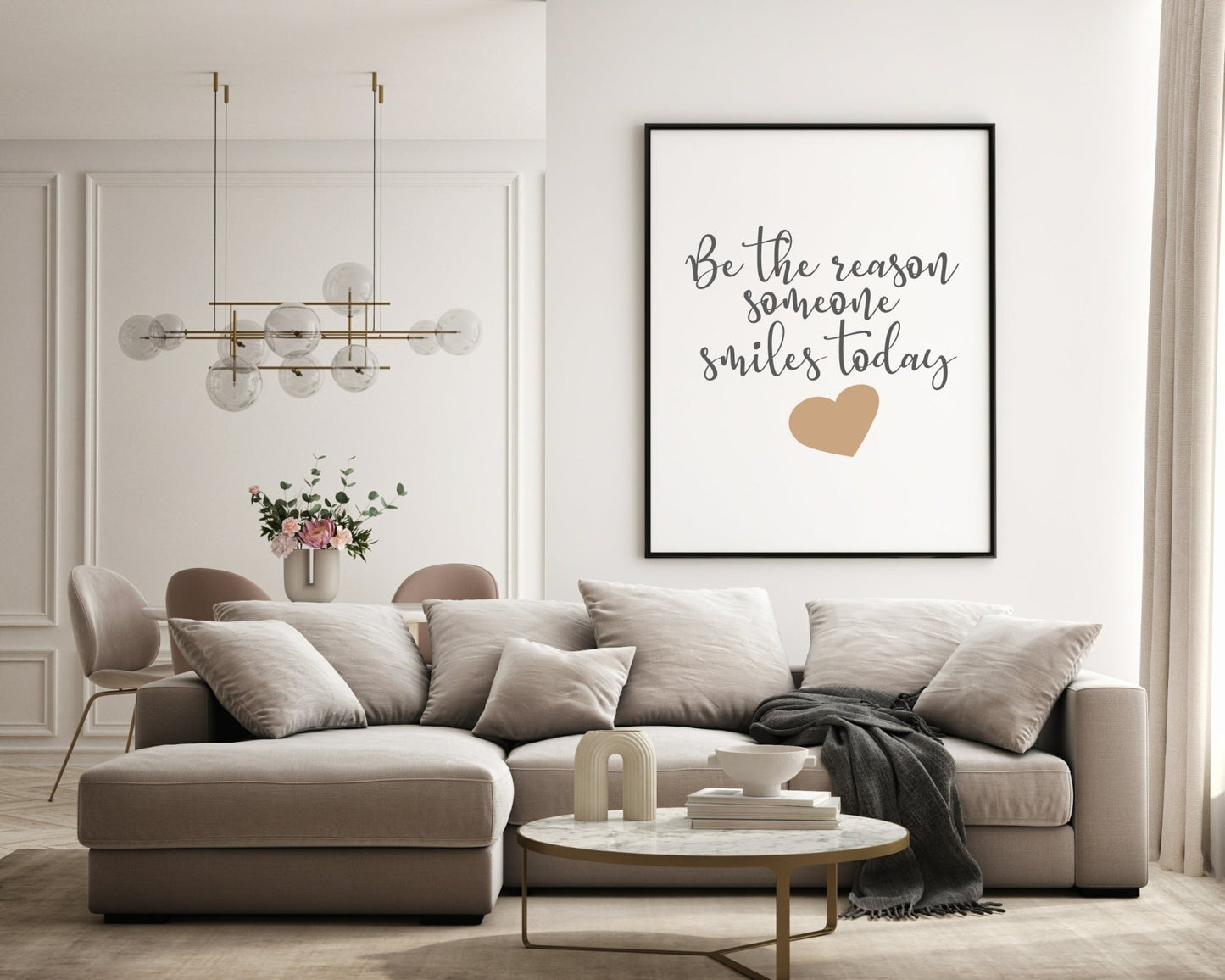 Be The Reason Someone Smiles Today Print | Inspirational Wall Art | Customisable