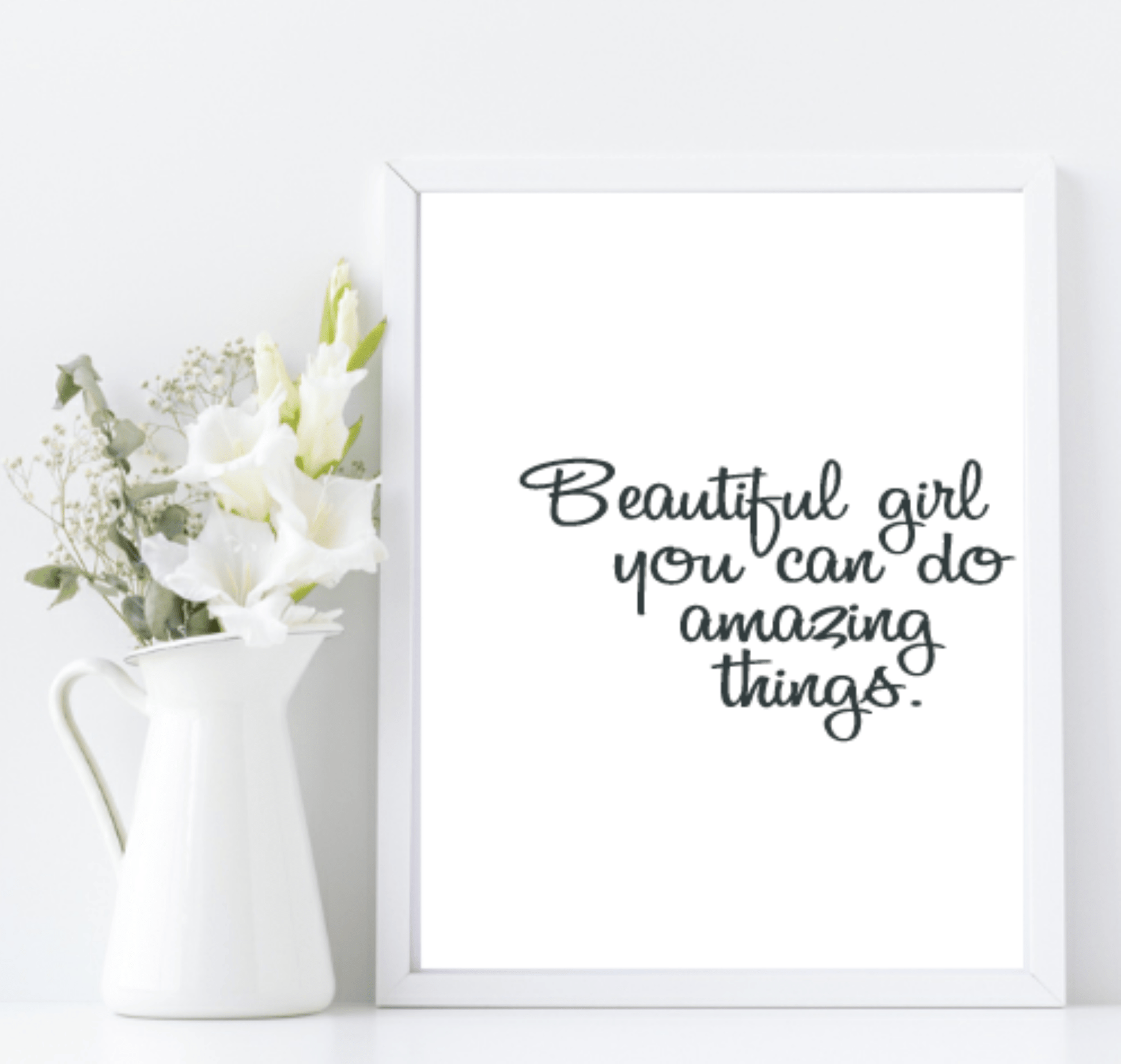 Beautiful, You Can Do Amazing Things Print | Inspirational Wall Art A5 Beautiful Girl