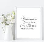 Because Someone We Love Is In Heaven Print | Family Wall Art | Customisable - Larosier Prints
